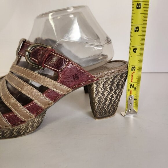 Josef Seibel Sandals Gray Leather Mule Peep Open Toe Platform Shoes 41 Size 10 - Picture 10 of 12